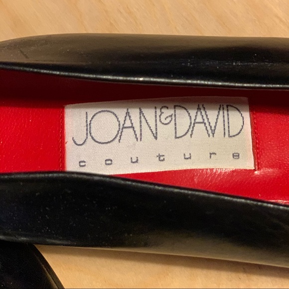 Black leather Joan and David Couture Heels - Picture 2 of 8